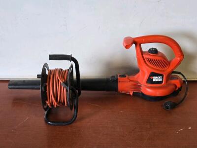 Black & Decker Electric Corded Blower & Extension Cord on Reel