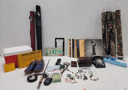 (1) St. Croix Imperial/1865.4 8'6" 5WT. Fly Fishing Rod (1) St. Croix Fishing Rod Case (1) Silva Ranger Sighting Compass w/Case (1) Fishing Rod Case (4) Archery Quivers (1) Western Electric Model 500 Rotary Dial Telephone (22) Vinyl Albums, Cher, Kenny R