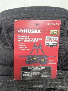 Framers 3-Bag Work Tool Belt with Suspenders, NEW