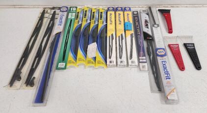 (14) Windshield And Rear Windshield Wipers (3) Ice Scrapers