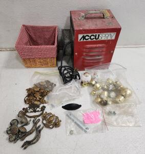 (1) Accuspray HVLP Turbine System And Assorted Drawer Handles And Bed Post Finials