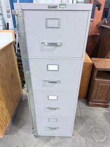(1) 4-drawer Metal File Cabinet W/ Lock