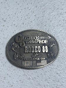 (1) Solid Brass Calgary Stampede Rodeo 88 Belt Buckle