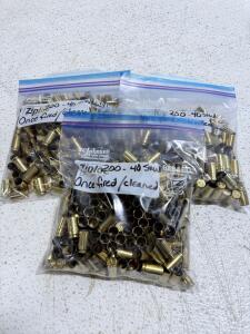 (3) 200 Count Bags Of 40 Cal Brass Casings For Reloading