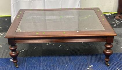 Rolling Coffee Table With Glass Top