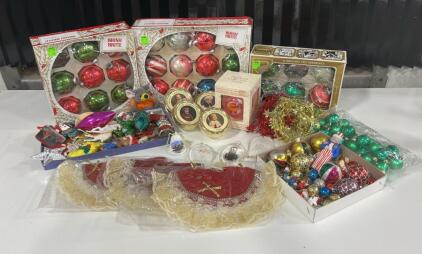 Assortment of Christmas Ornaments & Decor