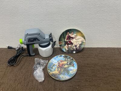 (2) Craftsmanship China plates (1) Workpro Electric Paint Sprayer