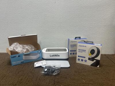 (1) Lorain Ultrasonic Cleaner 640ml (2) Papalook HD 1080P Luve streaming Webcam.