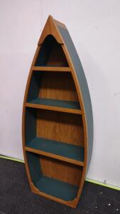 (Green) Canoe Shaped 3-Teir Bookshelf