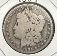 1884 Morgan Silver Dollar, Philadelphia Mint, One Dollar Coin - 3