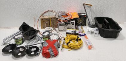 (1) Brian Nutone Wall Ducting Kit (1) Defiant Single Cylinder Electronic Deadbolt (1) Outdoor Underground Feeder Cable And More