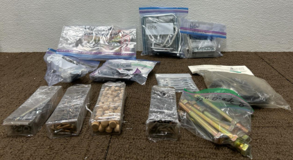(1) Box of Mushroom Head Furniture Buttons (1) Bag of 6 1/4&rdquo; Grade 8 Bolts and More