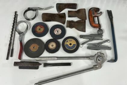 (1)RIDGID 4-S (32840) Heavy-Duty Pipe Cutter (1)Hand-Held Tube Bender (4)Various Grinding Wheels & More