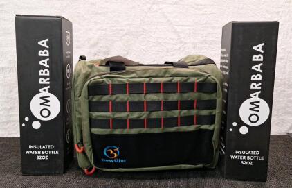 (1) Bow Ojer Gear Bag & (2) Omarbaba 32-Oz Insulated Bottles