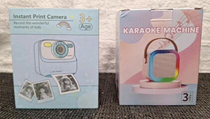 (1) Kids Instant Print Digital Camera & (1) Karaoke Machine