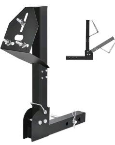(1) ZZM Trailer Hitch Spare Tire Carrier, Adjustable Hitch Spare Tire Mount for Truck with 2 Inch Receiver, Fits 4 & 5 & 6 Lugs Trailer Wheels