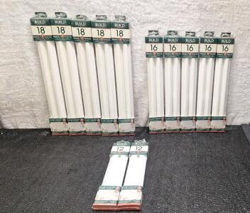 (12) BUILD And BATTEN 2-Pack Wall Panel Rail Kits, (5) 18", (5) 16", (2) 12", All White, Unfinished Polystyrene Wall Panel Moulding.
