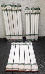 (12) BUILD And BATTEN 2-Pack Wall Panel Rail Kits, (4) 22", (3) 20", (5) 18", All White, Unfinished Polystyrene Wall Panel Moulding.