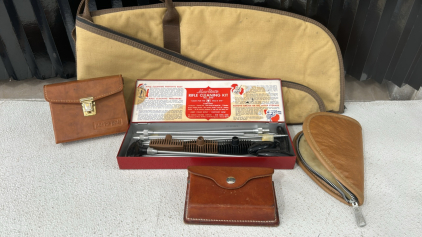 Misc Lot! Assorted Items Including: (1) Vintage Marlin Tifle Cleaning Kit, (1) Port-A-Pak Leather Case, & More!