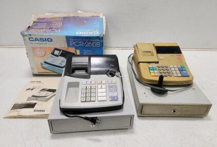 (1) Casio Electronic Cash Register PCR-260B (1) Royal 125 MX Electronic Cash Register