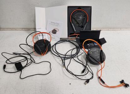 (3) Avantree Medley Clear Wireless Earbuds W/Cords And Charging Ports