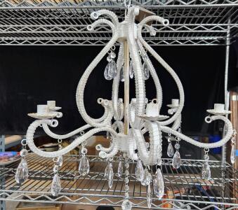 (1) Hook Hanging Taper Chandelier W/ Glass Cups
