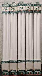 (5) BUILD And BATTEN 2-Pack Wall Panel Rail Kits, 24", White, Unfinished Polystyrene Wall Panel Moulding.