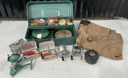 Fishing Lot! Including: (1)Vintage Tackle Box (1)Rio Bravo XL Fishing Vest, & More!