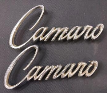 (2) "Camaro" Script Fender Emblem Found on 1968 & 1969 Chevrolet Camaro Models
