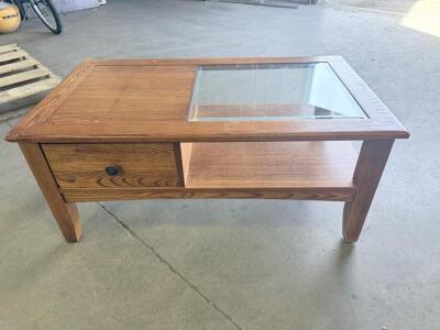 (1) Wooden Coffee Table W/ Drawer