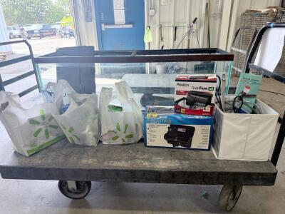(1) 55 Gallon Fish Tank W/ All Supplies- Filters,cleaners,food, & More!!