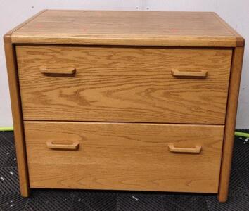 3'x 22"x 30" Heavy Duty Wooden 2-Drawer Filing Cabinet