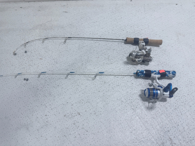 (2) Ice Fishing Poles - 26&rdquo; & 25&rdquo;