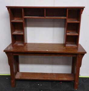 (1) 50"x 16"x 27&frac12;" Wooden Desk w/ (1) 47"x 9&frac12;"x 25&frac12;" Wooden Desk Organizer Topper