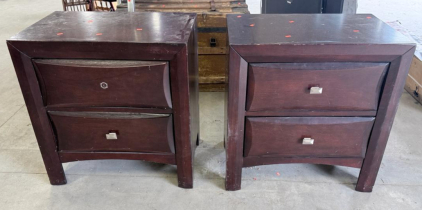 (2) Wooden Side Tables