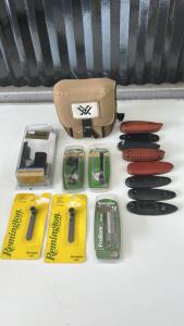 (1)Vortex GlassPak Binocular Harness (2)Remington 20 Gauge Choke Tube Wrench (1)B Square Shotgun Scope Mount & More