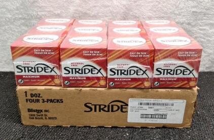 (1) Box Of (12) 55-Count Packs Of STRIDEX - Maximum Acne Pads, Exp Date 02/27