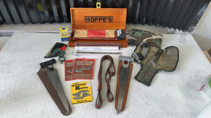 (1)Wyoming Field Dressing Knife (1)Knapp Sport Saw (1)Crock Stix Knife Sharpener (1)Wyoming Saw Kit & More