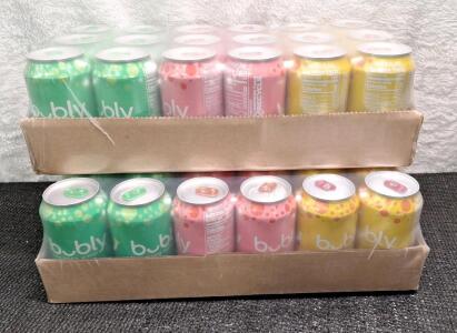 (2) Cases Of (18) 12-FL Oz Cans Of Bubly Sparkling Water, 3 Flavor Variety Packs