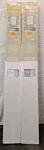 (2) Cordless 1" Vinal Mini Blinds, White, 34"W x 64"L