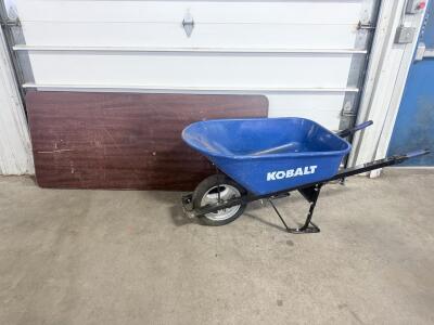 (1) Kobalt Wheel Barrel & (1) Foldable Table