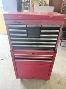 (1) Red Homak Rolling Tool Box