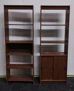(2) Matching Assorted Wooden Bookshelves/Storage Cabinets