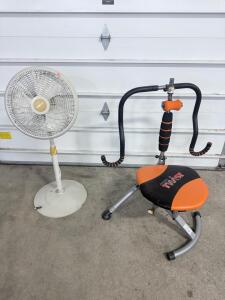 (1) Ab Twist Workout Chair & (1) Rotating Floor Fan