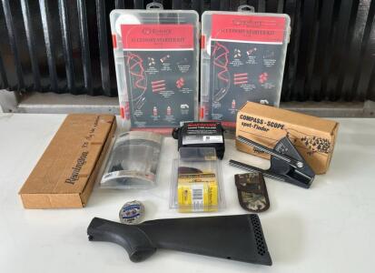 (2)Knight Accessory Starter Kit (1)Compass-Scope Spot-Finder (1)Remington 870 Stock End & More