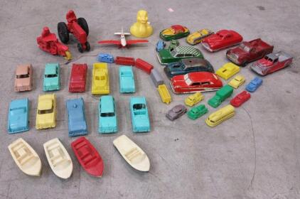 (9) Vintage 1950'S Die Cast Metal Toy Cars, (22+) Plastic 1950's Toy Cars, & More Toys