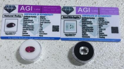 (2) Certified Natural Gemstones w/ COA&rsquo;s