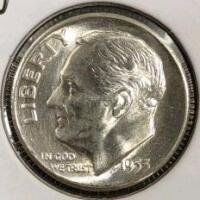 1953-S MS65FB Full Bands Gem Silver Dime - 3