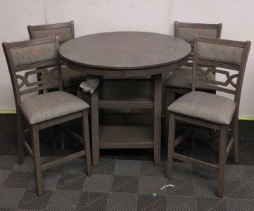 Ashley (Gray) Wrenning Dining Table & (4) Matching Dining Chairs