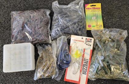 Fishing Bundle! Tackle Box, Lures, Soft Bait, Hooks